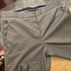 STELLA MCCARTNEY GREY FLAT FRONT fine wool fabric zippers at ankles size 44